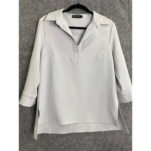 Estelle and Finn Light Gray Tunic Top Women's Size Small 3/4 Sleeve Made in NY